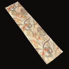Load image into Gallery viewer, BB10085AF Silk Obi Fabric Phoenix Gold Beige 50.0x10.6in(127x27cm)
