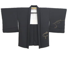 Load image into Gallery viewer, Haori Jacket Black Tsuzumi Flute Silk #10813E1
