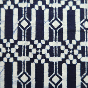 Men's Yukata Navy White Geometric patterns Cotton #10361F3