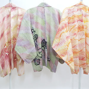 Bundle 12pcs Silk Vintage Full Shibori Haori Wholesale Bulk Free Shipping #597