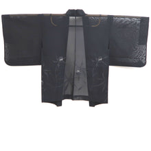 Load image into Gallery viewer, Haori Jacket Vintage(1950-1980) Black Sheer Botanical Silk #10973F3
