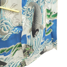 Load image into Gallery viewer, Juban Vintage(1920-1950) Blue Leaping Carp Silk #10378F4
