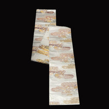 Load image into Gallery viewer, BB10105AG Silk Obi Fabric Vintage(1950-1980) Crane Birds Silver 106.7x11.0in(271x28cm)
