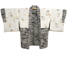 Load image into Gallery viewer, Haori Jacket Black Old town Geisha Silk #10691D1
