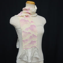 Load image into Gallery viewer, Silk Japanese Obiage Shibori White Purple 51.2x5.5in(130x14cm) A#10028
