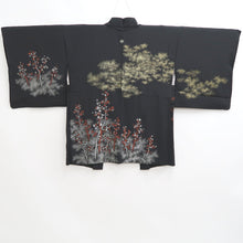Load image into Gallery viewer, Haori Jacket Vintage(1950-1980) Black Gold Silver Tree Landscape Silk #10983F4
