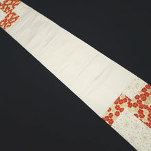 Load image into Gallery viewer, Fukuro Obi Vintage(1950-1980) White Gold Red Chrysanthemum Silk BB321V8
