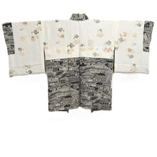 Load image into Gallery viewer, Haori Jacket Black Old town Geisha Silk #10691D1
