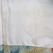 Load image into Gallery viewer, Haori Jacket Vintage(1950-1980) White Vermillion Blue Shibori Maple Leaf Silk #9784A4

