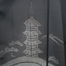 Load image into Gallery viewer, Haori Jacket Black Sheer Zen Temple Silk #10903E5
