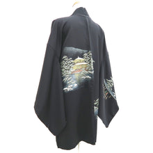 Load image into Gallery viewer, Haori Jacket Vintage(1950-1980) Black Kyoto Kinkakuji Silk #9739A2
