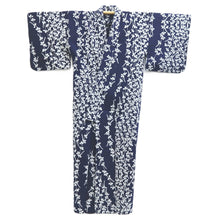Load image into Gallery viewer, Yukata Vintage(1950-1980) Navy Botanical Cotton #11098B1
