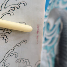 Load image into Gallery viewer, Juban Vintage(1920-1950) Blue Leaping Carp Silk #10378F4
