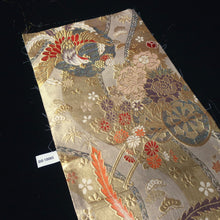 Load image into Gallery viewer, BB10085AF Silk Obi Fabric Phoenix Gold Beige 50.0x10.6in(127x27cm)

