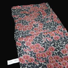 Load image into Gallery viewer, KK1468A1 Silk Kimono Fabric Vintage(1920-1950) Meisen Black 56.3x12.6in(143x32cm)
