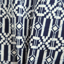 Load image into Gallery viewer, Men&#39;s Yukata Navy White Geometric patterns Cotton #10361F3
