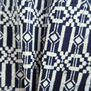 Men's Yukata Navy White Geometric patterns Cotton #10361F3