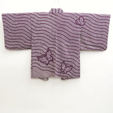 Load image into Gallery viewer, Haori Jacket Vintage(1950-1980) Purple Shibori Butterfly Silk #9804A5
