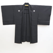 Load image into Gallery viewer, Men&#39;s Haori Vintage(1950-1980) Black Montsuki See-Through Silk #9830B1
