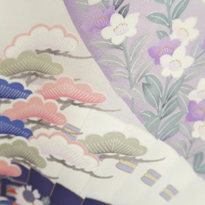 Furisode Purple White Peony Ume Tall Silk #9697J4