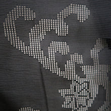 Load image into Gallery viewer, Haori Jacket Black Sheer Maple Leaf Wave Silk #10913E5
