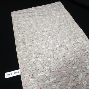 KK1488A2 Silk Kimono Fabric Crane Birds Pale Pink 58.7x13.0in(149x33cm)