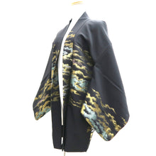 Load image into Gallery viewer, Haori Jacket Vintage(1950-1980) Black Gold Cloud Silk #10993F4
