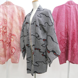 Bundle 12pcs Silk Vintage Full Shibori Haori Wholesale Bulk Free Shipping #661