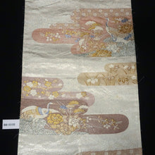 Load image into Gallery viewer, BB10105AG Silk Obi Fabric Vintage(1950-1980) Crane Birds Silver 106.7x11.0in(271x28cm)
