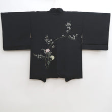 Load image into Gallery viewer, Haori Jacket Vintage(1950-1980) Black Fully Embroidered Branch Flower Silk #9991C2
