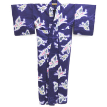 Load image into Gallery viewer, Yukata Blueish Purple Butterfly Cotton #10346F3
