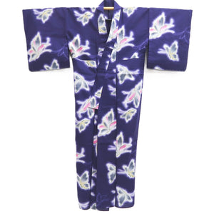 Yukata Blueish Purple Butterfly Cotton #10346F3