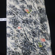 Load image into Gallery viewer, KK1508A2 Silk Kimono Fabric Vintage(1920-1950) Meisen White 61.0x12.6in(155x32cm)

