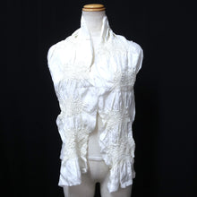 Load image into Gallery viewer, Silk Japanese Obiage Shibori White 53.5x5.5in(136x14cm) A#10018
