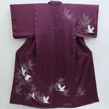 Load image into Gallery viewer, Kimono Purple Crane Birds Silk #9935B5
