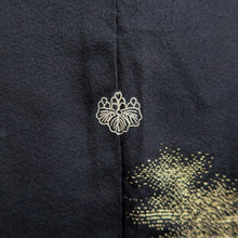 Load image into Gallery viewer, Haori Jacket Vintage(1950-1980) Black Gold Silver Tree Landscape Silk #10983F4
