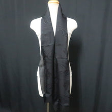Load image into Gallery viewer, Silk Japanese Obiage Ryusui Black 68.5x11.8in(174x30cm) A#10048
