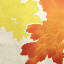 Load image into Gallery viewer, Haori Jacket White Reddish Yellow Floral pattern Silk #10853E3

