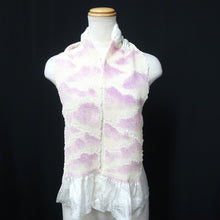Load image into Gallery viewer, Silk Japanese Obiage Shibori White Purple 51.2x5.5in(130x14cm) A#10028
