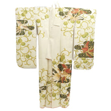 Load image into Gallery viewer, Furisode Pearl white Gold Phoenix Tall Silk #10563B4
