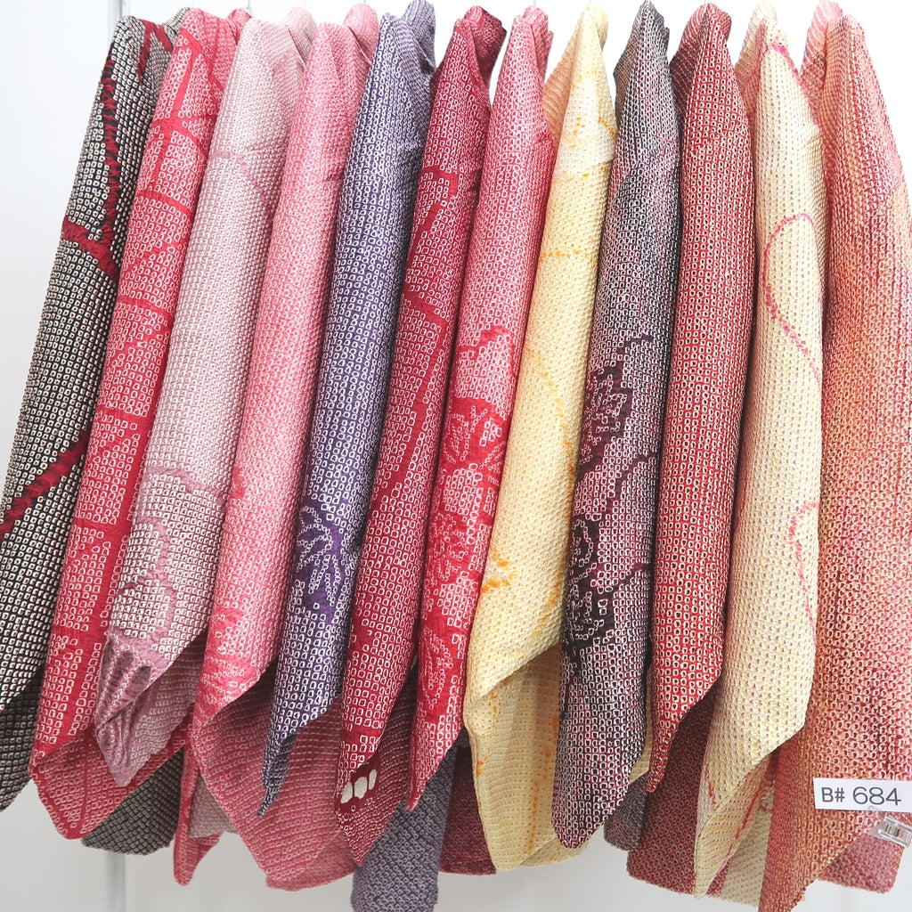 Bundle 12pcs Silk Vintage Full Shibori Haori Wholesale Bulk Free Shipping #684