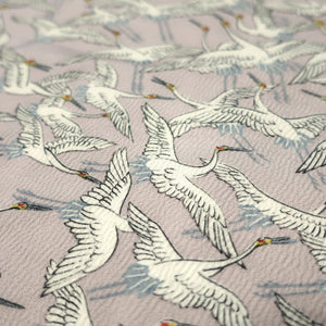KK1488A2 Silk Kimono Fabric Crane Birds Pale Pink 58.7x13.0in(149x33cm)