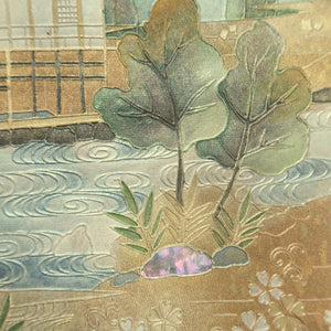 Fukuro Obi Gold Kinkakuji Kyoto Raden Silk BB302V7
