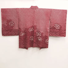 Load image into Gallery viewer, Haori Jacket Vintage(1950-1980) Red Shibori Peony Wave Silk #10111D2
