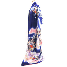 Load image into Gallery viewer, Furisode Blue Pink Plum blossom Chrysanthemum Silk #9678J3
