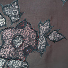 Load image into Gallery viewer, Haori Jacket Vintage(1950-1980) Black Red See-Through Embroidery Peony Silk #10231E2
