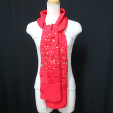 Load image into Gallery viewer, Silk Japanese Obiage Red Gold 67.7x11.4in(172x29cm) A#10038
