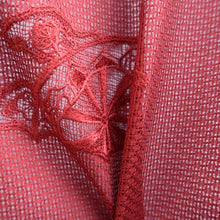 Load image into Gallery viewer, Haori Jacket Red Sheer Embroidery Silk #10893E4

