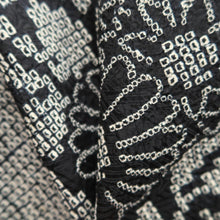 Load image into Gallery viewer, Haori Jacket Vintage(1950-1980) Black Full Shibori Chrysanthemum Silk #10216E2
