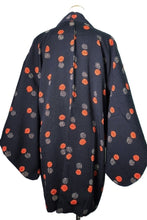 Load image into Gallery viewer, Haori Jacket Vintage(1950-1980) Black Shibori Bishamon Kikkou Silk #8704J2
